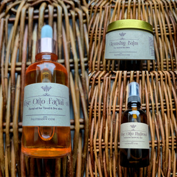 Rose otto facial skincare set for glowing skin