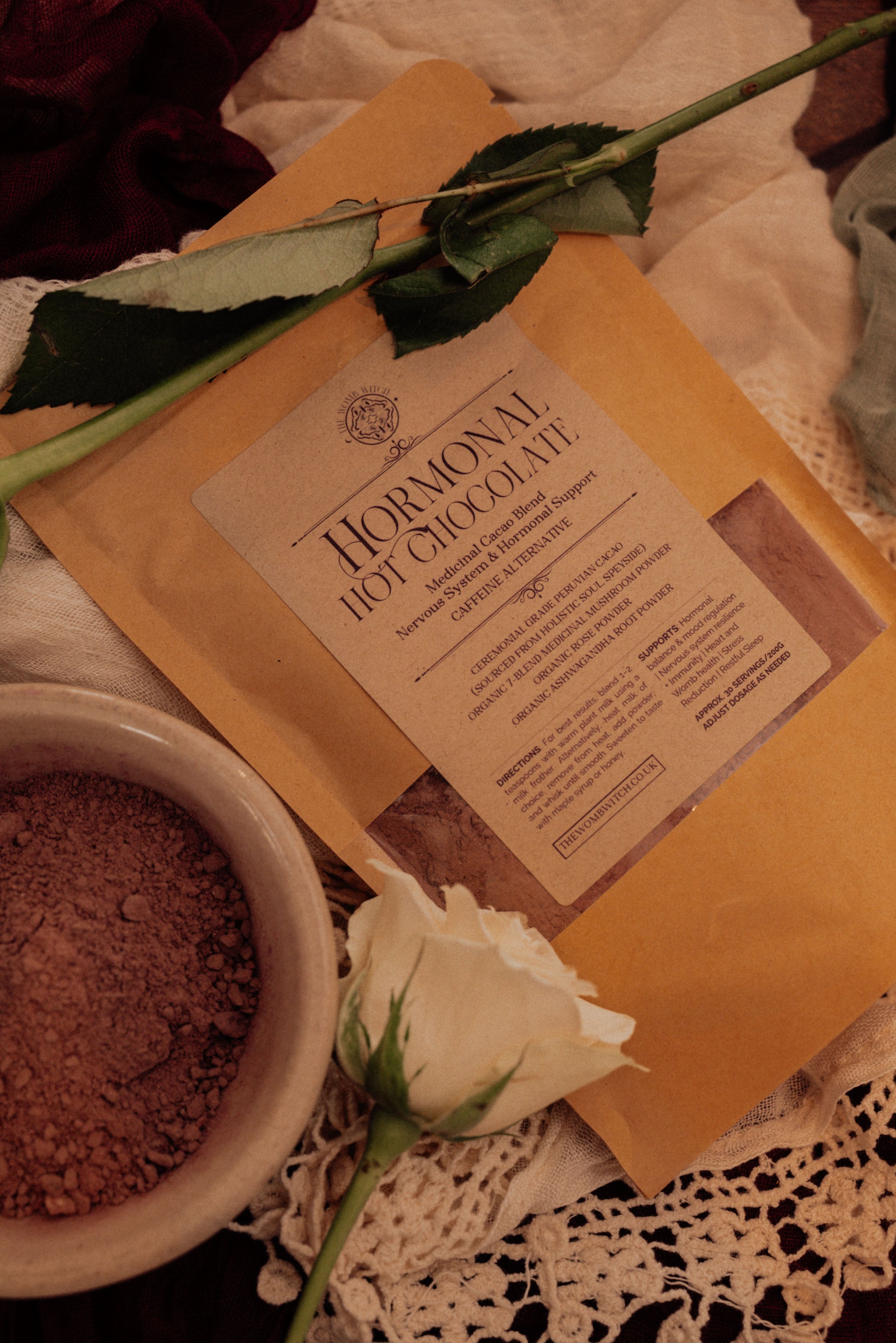 Natural wellness hot chocolate for cycle support