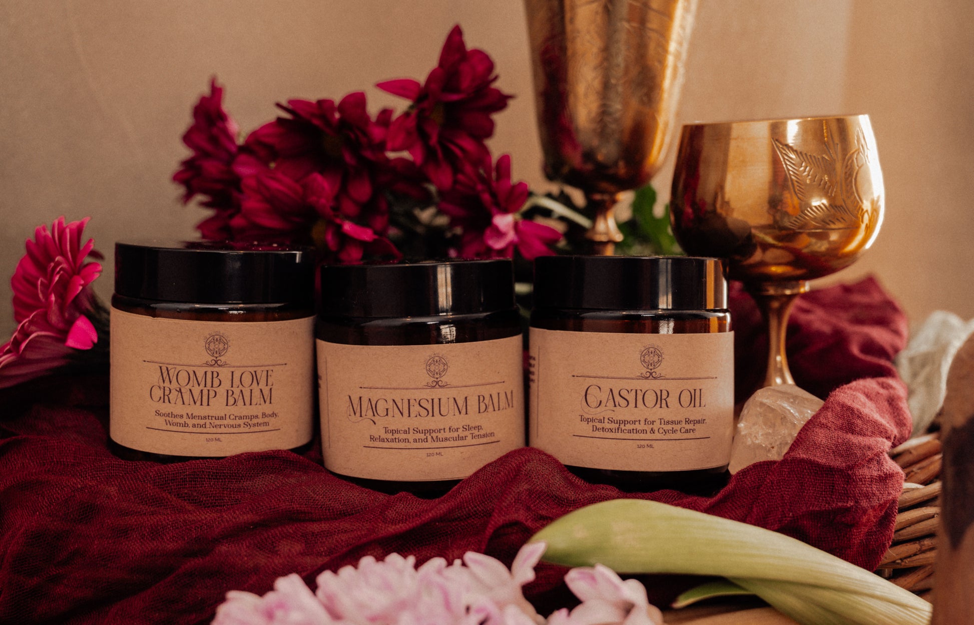 Three balms wellness set for womb care support