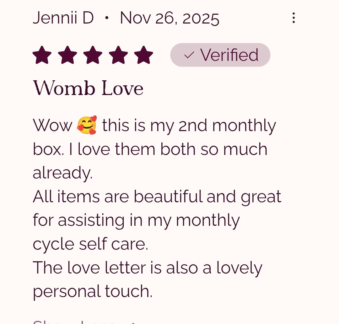 Monthly womb club subscription wellness box